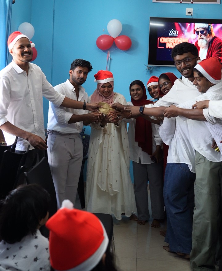 Students performing at the Christmas celebration at Xen Coding Academy