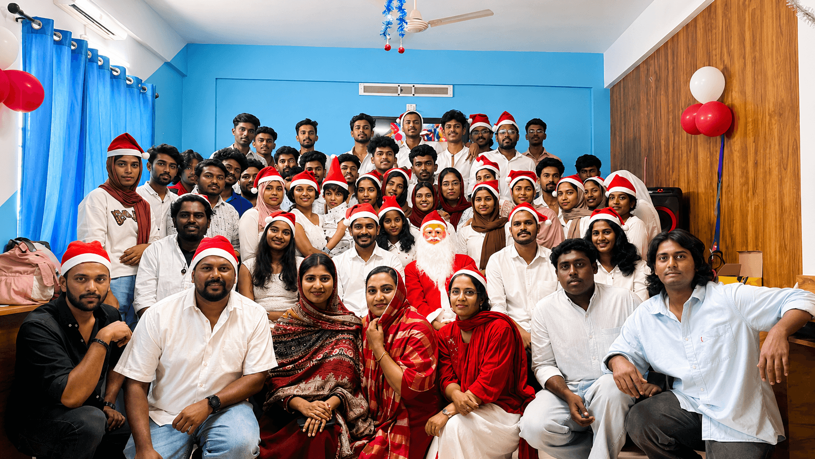 Students at a Christmas celebration at Xen Coding Academy